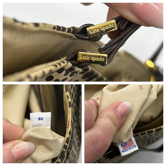 Kate Spade Brown & Tan Canvas Safari Lizard Tote Bag - Picture 11 of 12